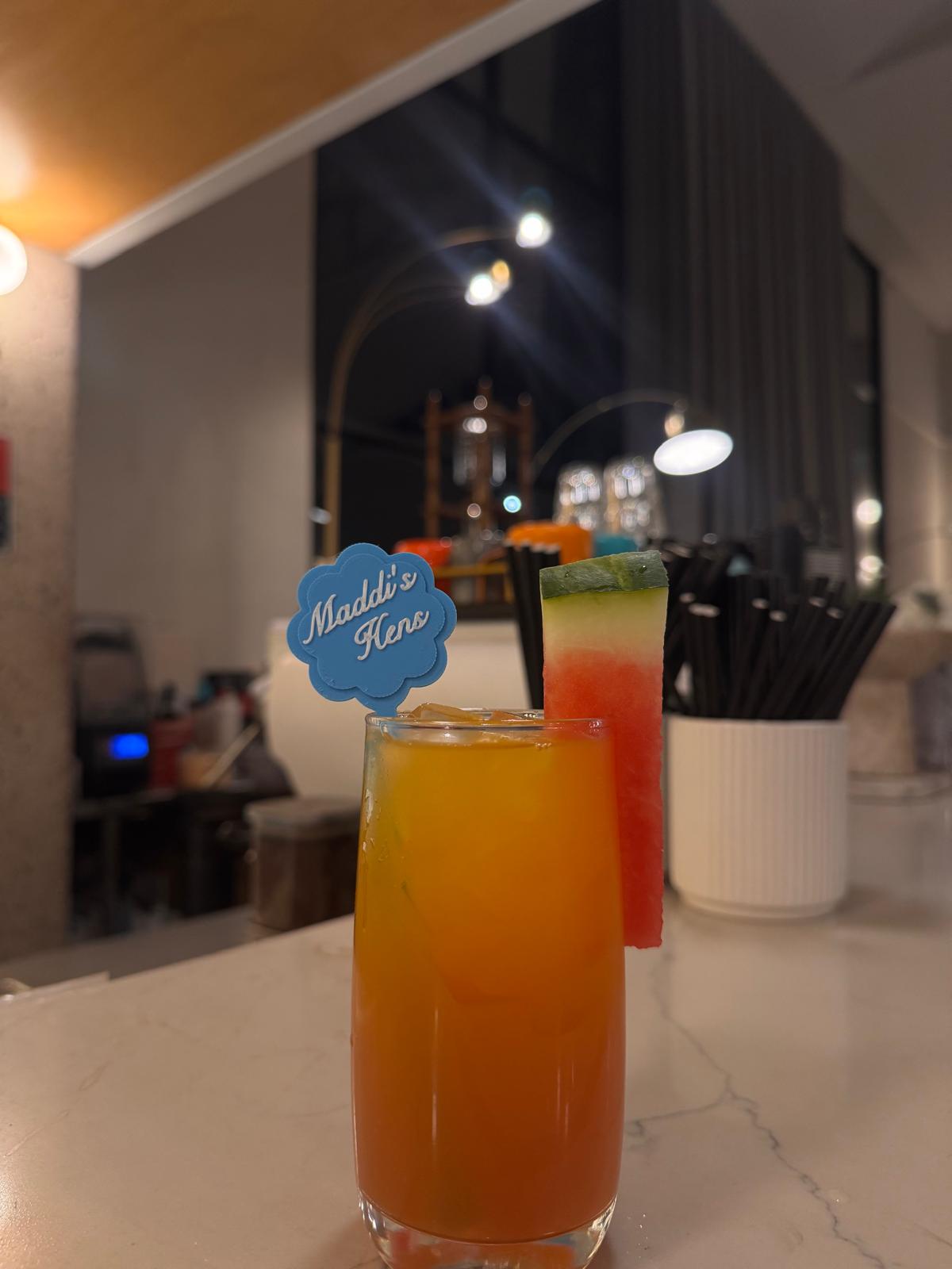 Blue personalised hens celebration drink stirrer