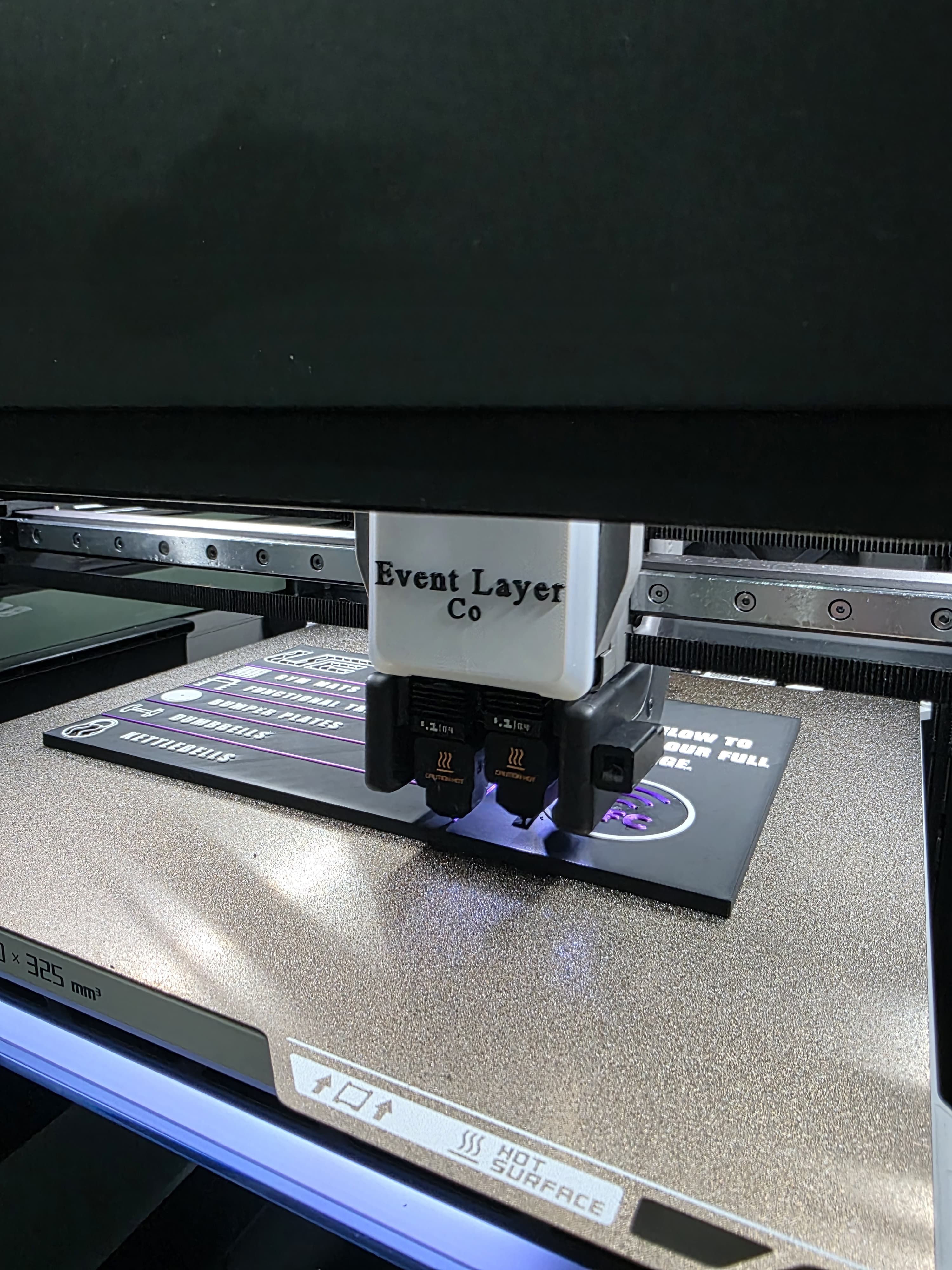 Event Layer Co 3D printer producing a custom NFC business sign
