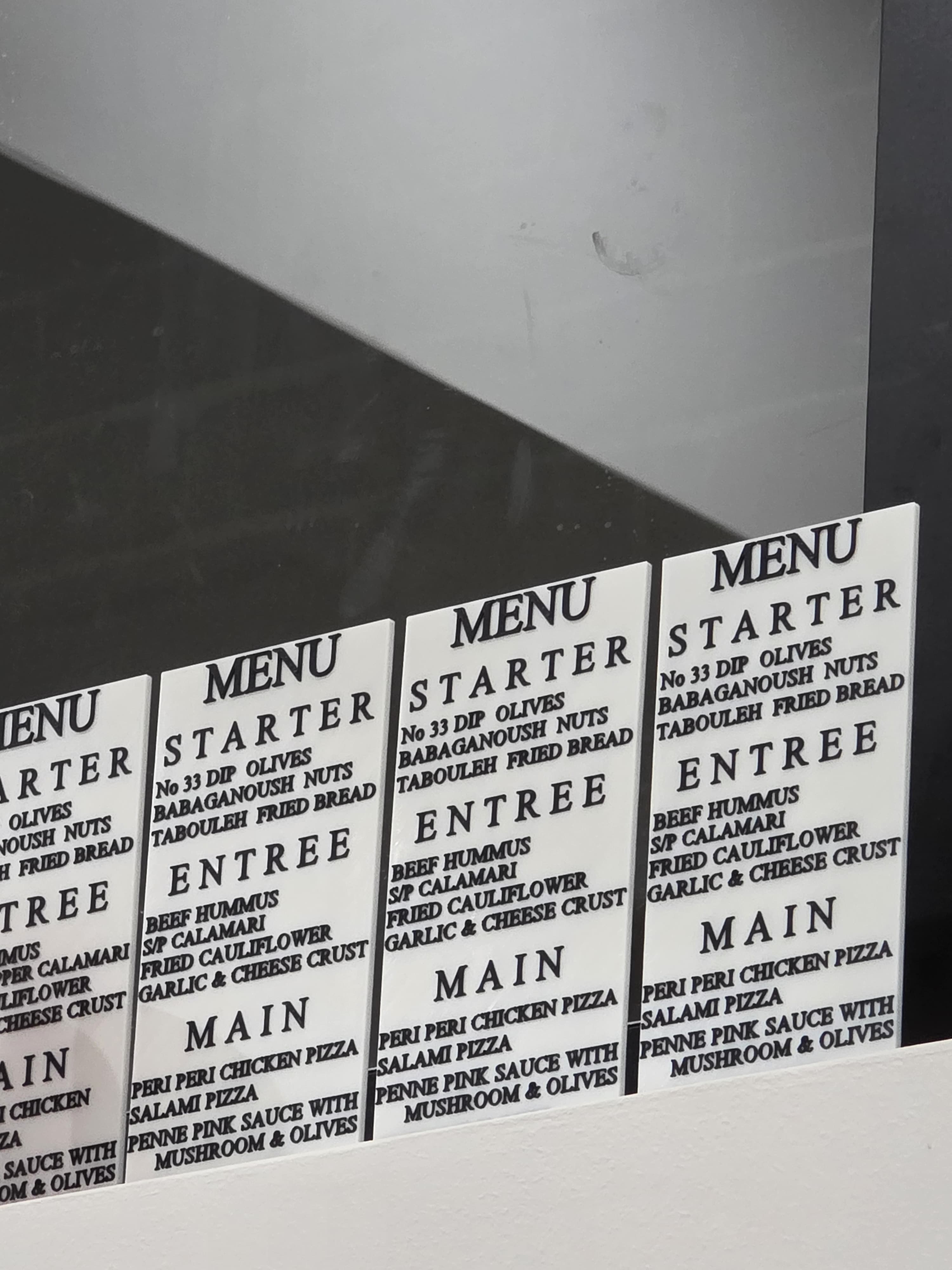3D printed table menus — example of our work